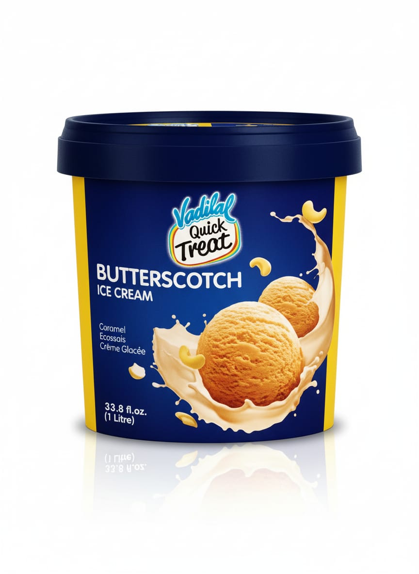 Vadilal Butterscotch : 1 Ltr
