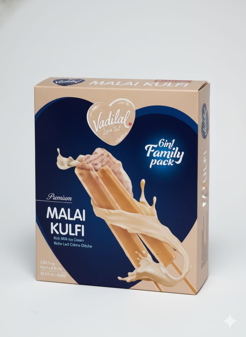 Vadilal Malai Kulfi 6pck: 480ml