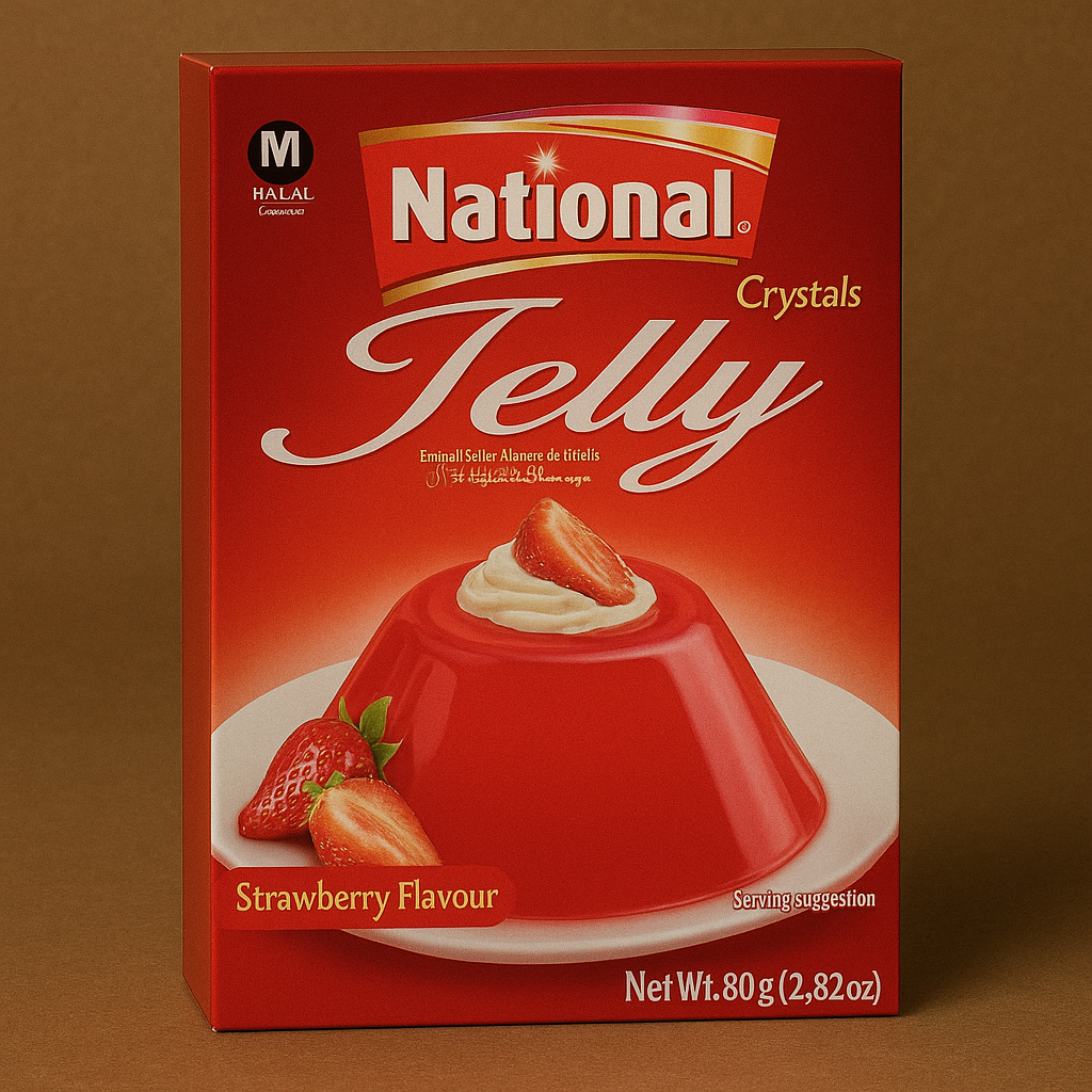 National Crystal Strawberry Jelly 80 Gm