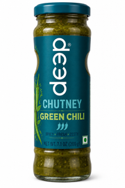 Deep green chilli sauce