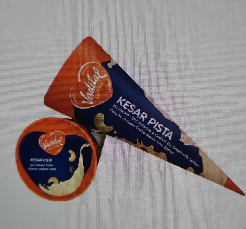 Vadilal Cone Kesar Pista: 110ml