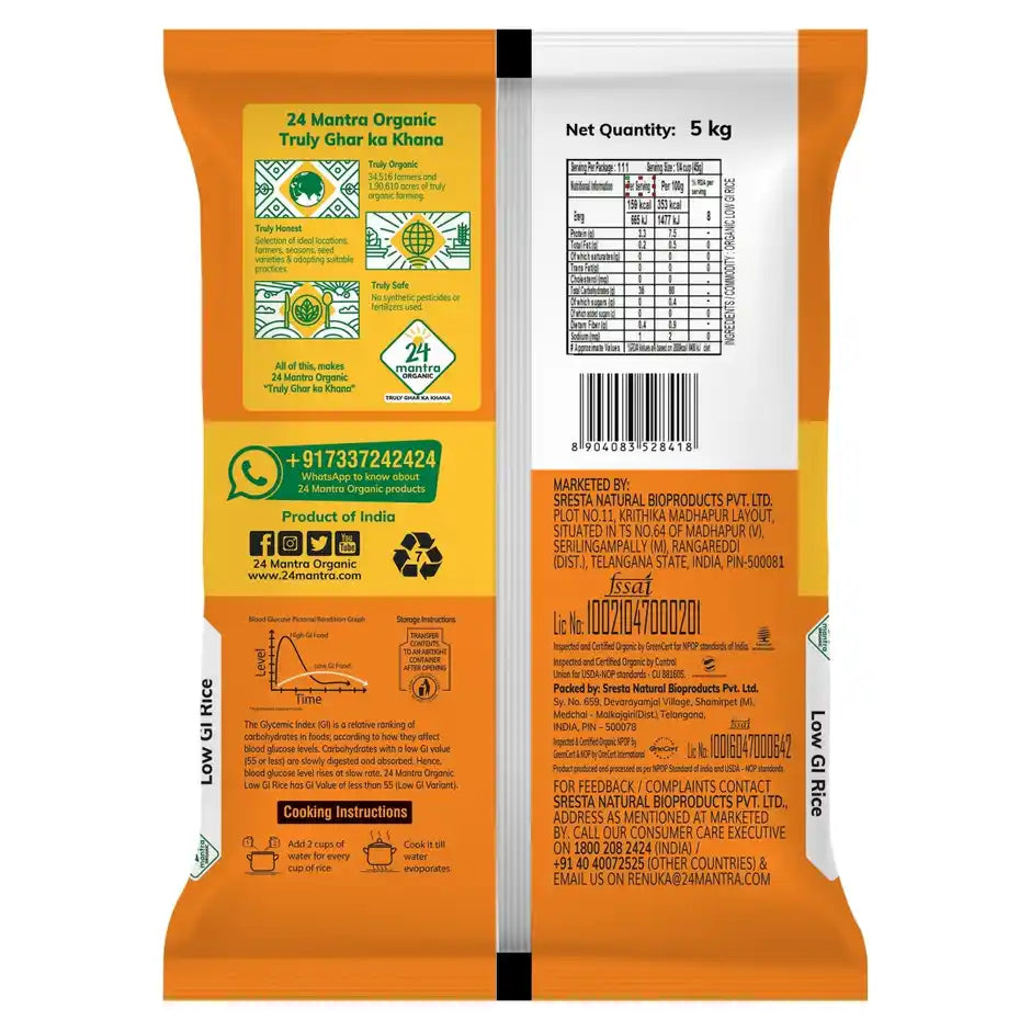 24 Mantra Organic Low Gi Rice 10lbs