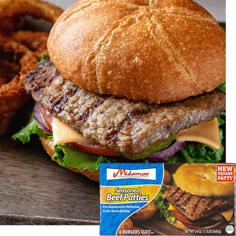 Midamar Seasoned Beef Patties : 24 Oz