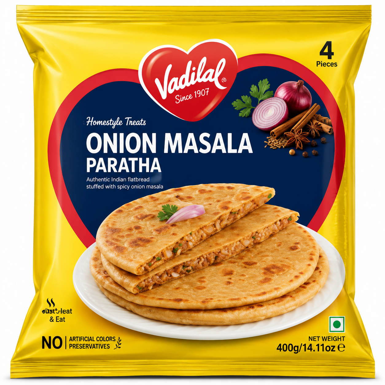 Vadilal Onion Masala Paratha, 400 g