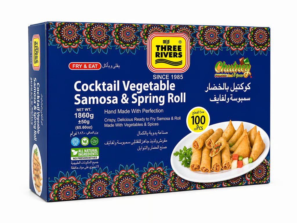 Three Rivers Cocktail Vegtables Samosa & Spring Roll 100Pcs