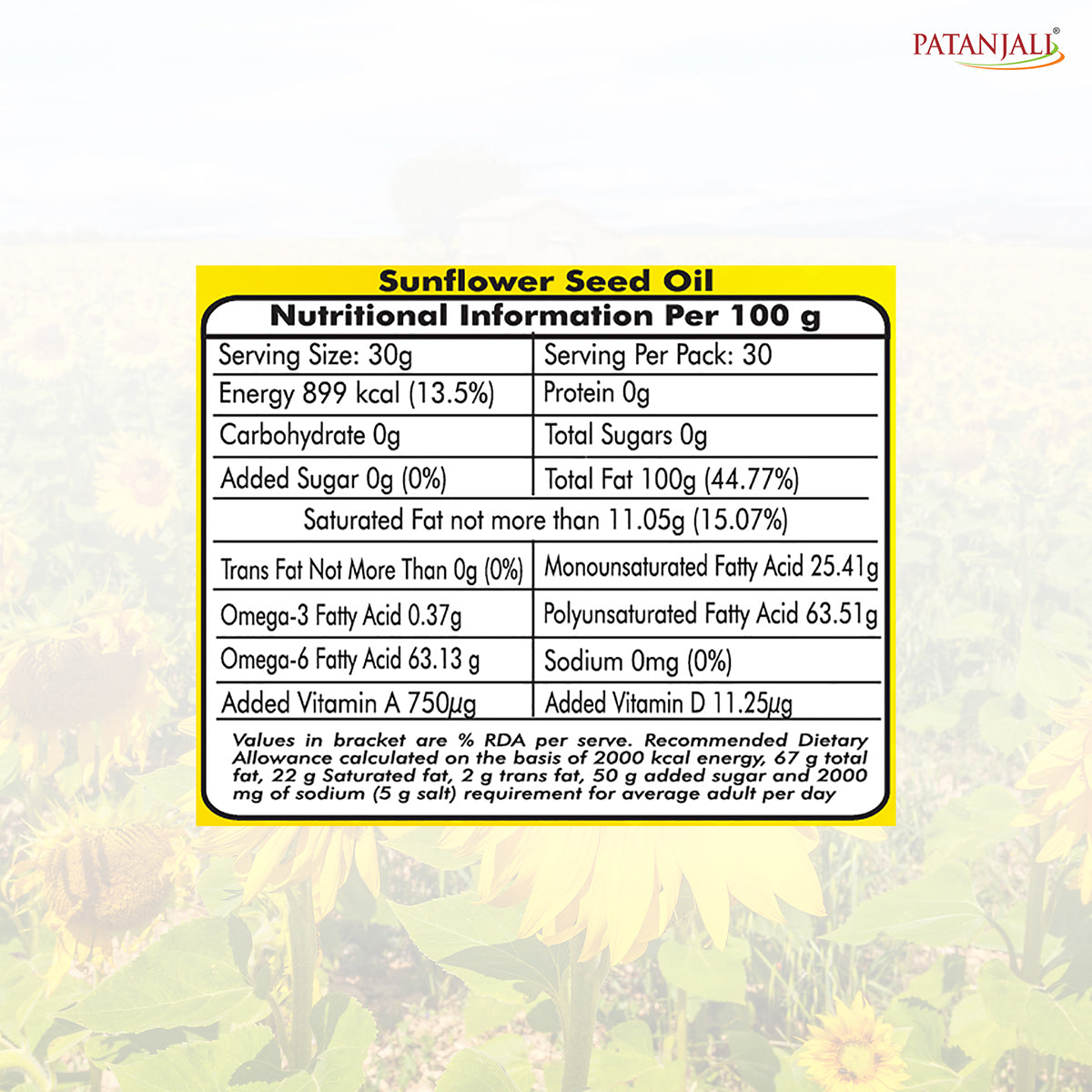 Patanjali Sunflower Oil 1 lit