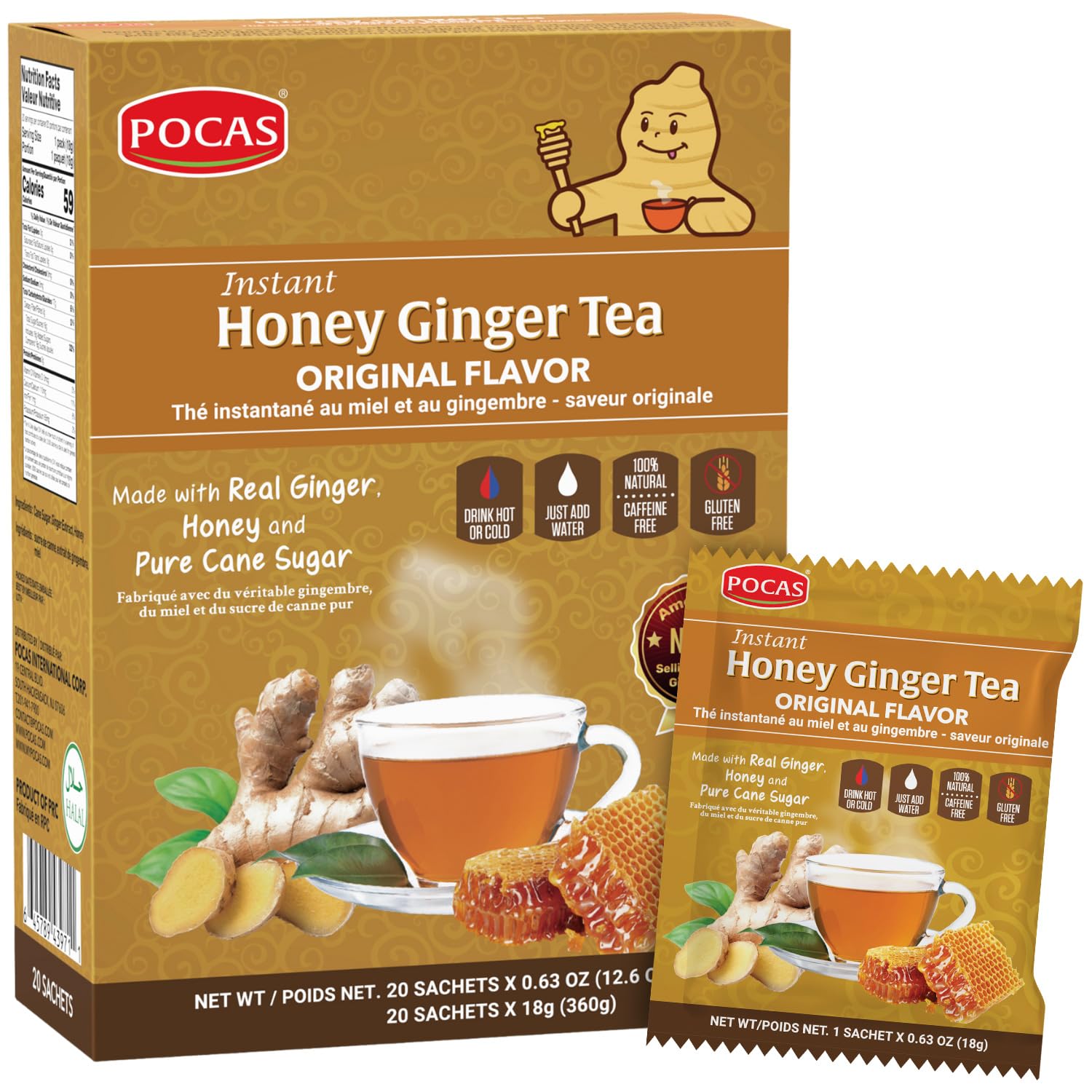 Pocas Honey Ginger Mint Tea 20 sachets