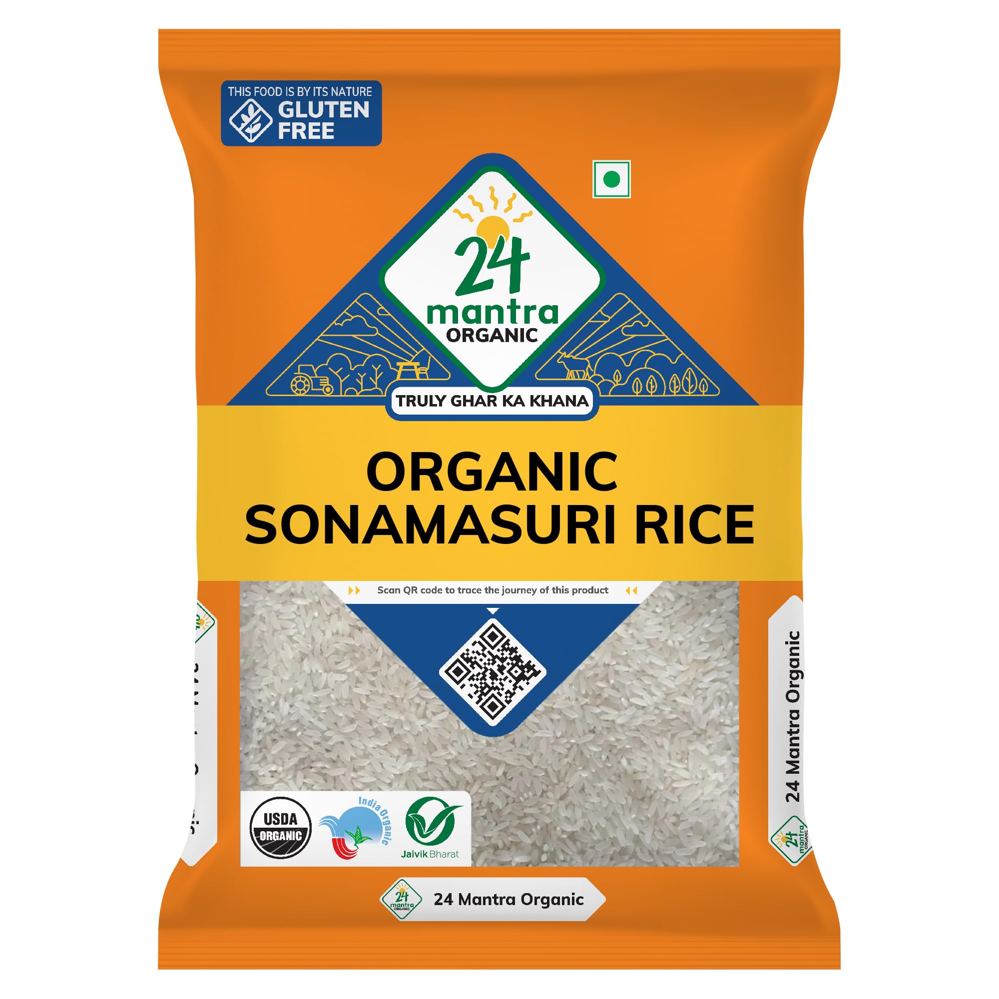 24 Mantra Organic Sonamasuri Rice, 10 lb