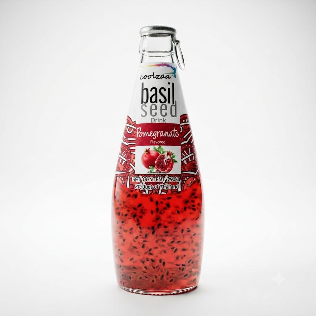 Basil Seeds Drinks Pomagranate, 290 ml