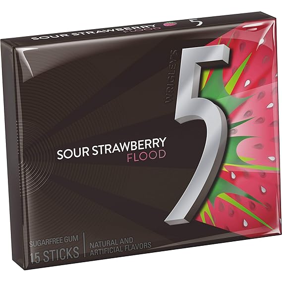 Wrigleys 5 Strawberry Flood Gum: 15 Sticks