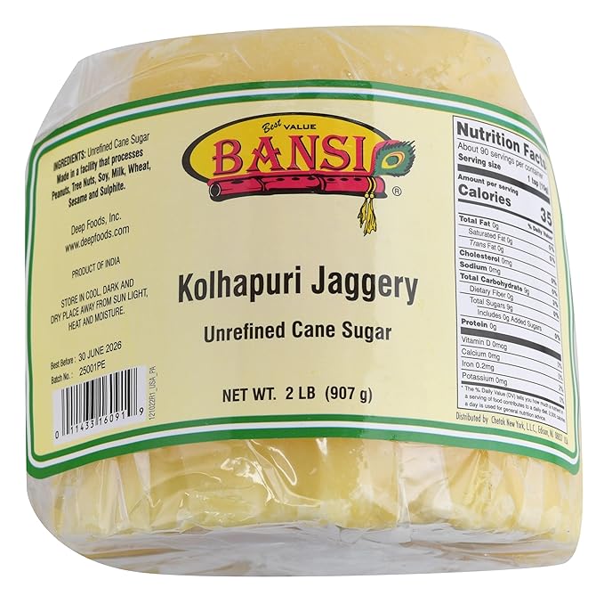 Bansi Kolhapuri Jaggery Unrefined Can Sugar 2 lb