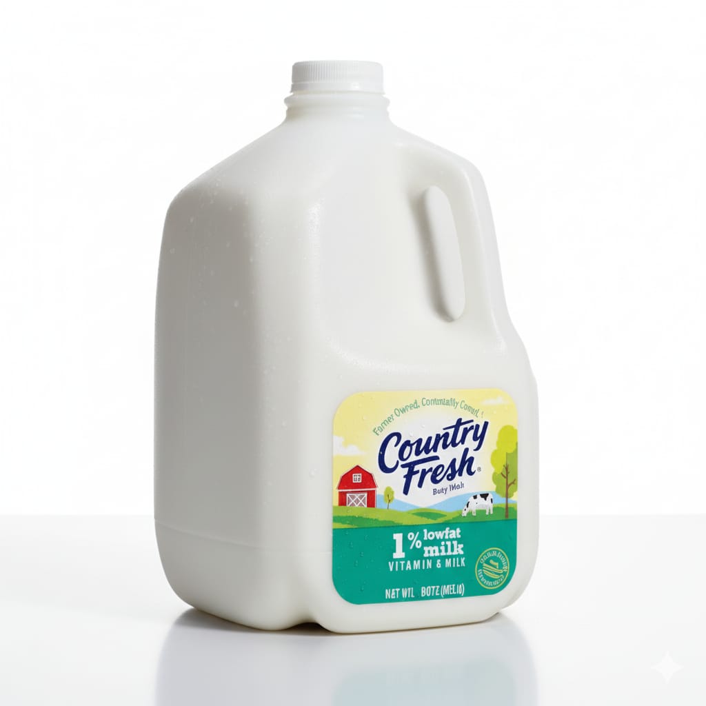 Country 1 % Fat Milk : 1/2 Gal