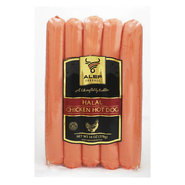 Alef Halalchicken Hot Dog : 14 oz