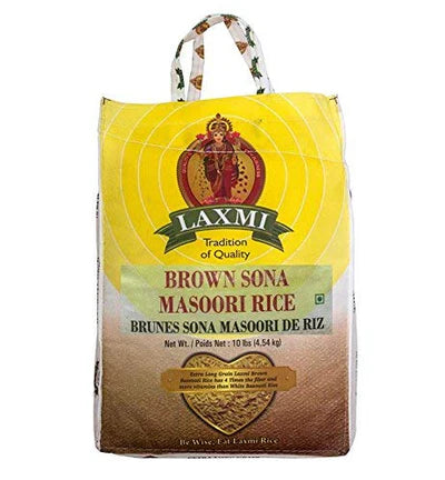 Laxmi brown sona masoori rice 10lb
