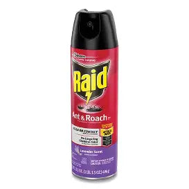 Raid Ant & Roach Killer 26 Indoor And Outdoor Insecticide Spray Lavender Scent 17.5 oz