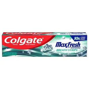 Colgate Max Fresh Toothpaste With Mini Breath Strips, Clean Mint - 6 Ounce