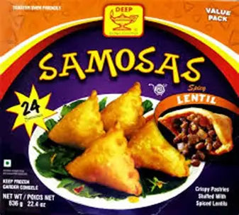 Deep Spicy Lentil Samosas 22.4 oz 24 Pieces