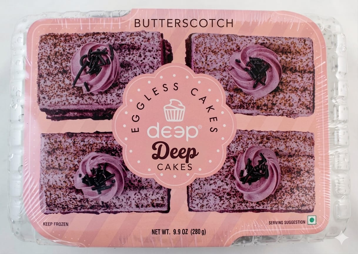Deep eggless cakes butterscotch