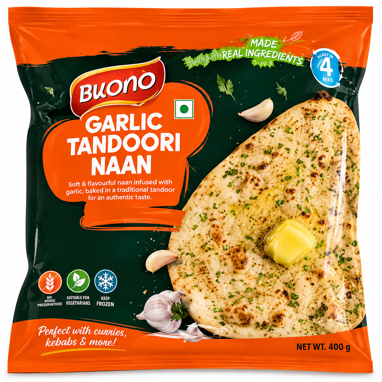 BIKANO Garlic aTandoori Naan 400g