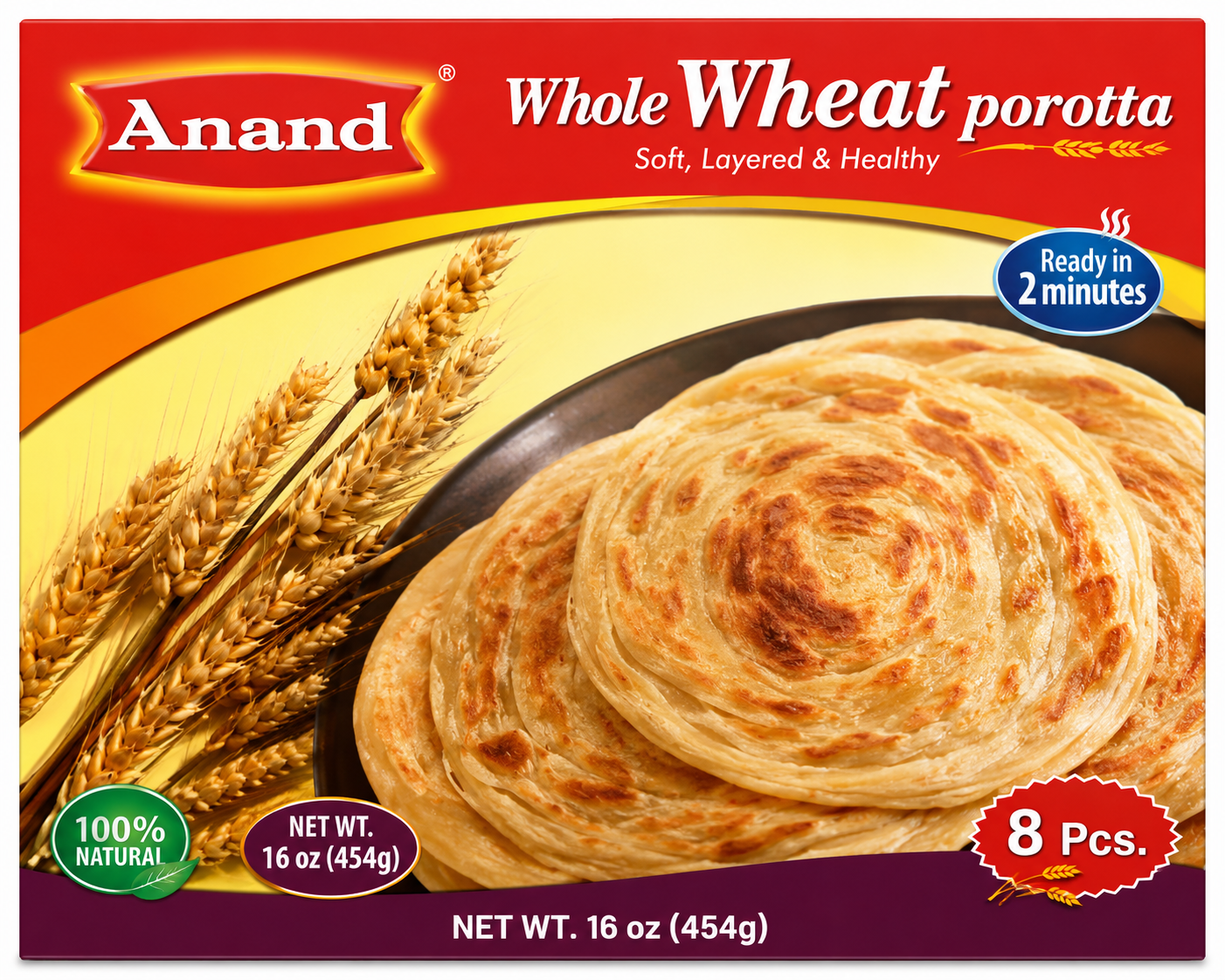 ANAND WHEAT POROTTA : 16 OZ
