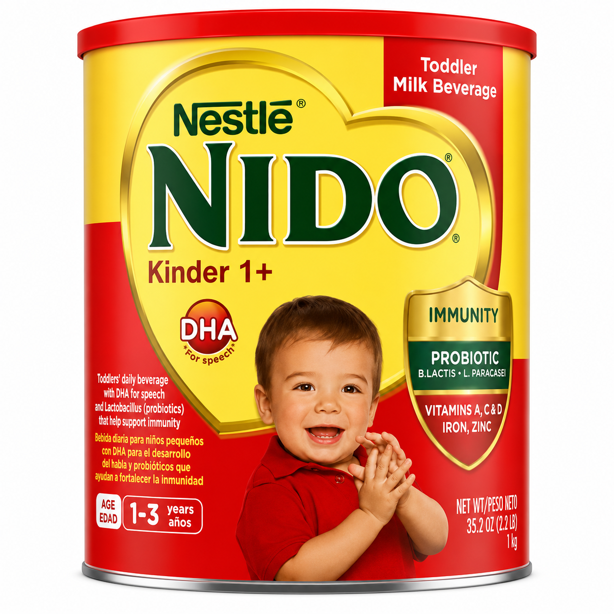 Nestle Nido Kinder 1+ Toddler Powdered Milk Beverage - Canister - Shelf Stable Toddler Drink