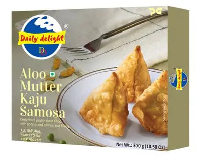 Daily Delight Aloo Mutter Kaju Samosa, 300 g