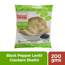 SHALINI BLACK PEPPER LENTIL CRACKERS 7 OZ