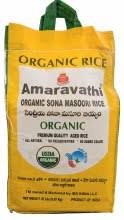 Amaravathi Organic Sona Masoori Rice 20Lb