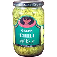 Deep Green Chilli Pickle:700g