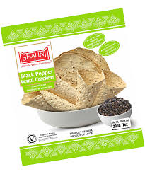 SHALINI BLACK PEPPER LENTIL CRACKERS 7 OZ
