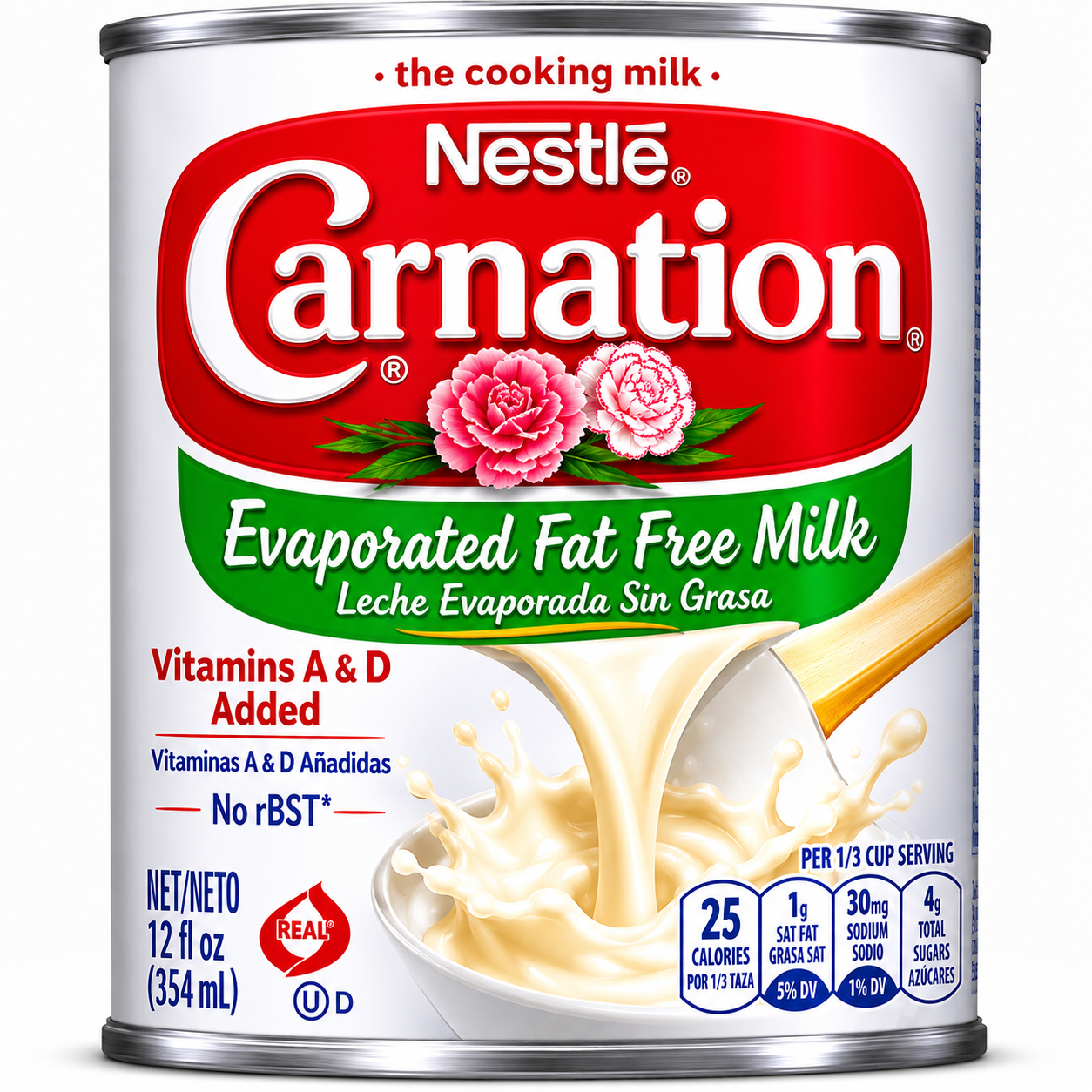 Nestle Carnation Fat Free Evaporated Milk, Vitamins A And D Added 12fl Oz