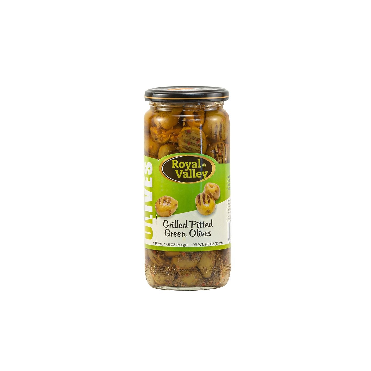Royal Valley Grilled Pitted Green Olives, 270 gm