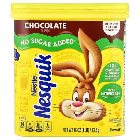 Nesquik No Sugar Added Chocolate 16 oz