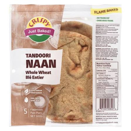 Crispy Tandoori Naan Whole Wheat 500 g