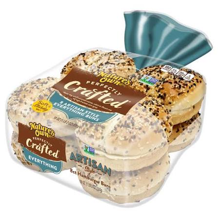 Nature's Own Perfectly Crafted Everything Artisan Style Hamburger Buns 18 oz