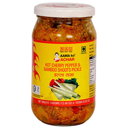 NAU Aama ko Achar Hot Cherry Pepper &Bamboo Shoots Pickle 380g+10g