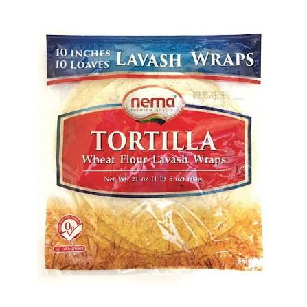 Nema Tortilla Wheat Flour Lavash Wraps 28 oz (10-packs)
