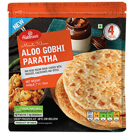 Haldiram's Aloo Gobi Paratha 4pcs, 400 g