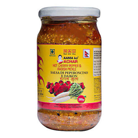NAU Aama ko Achar Hot Cherry Pepper & Radish Pickle 390gms