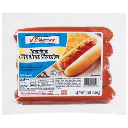 Midamar Chicken Franks 12 oz