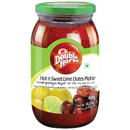 Double Horse Hot Sweet Lime Dates Pickle, 400 g