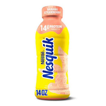 Nesquik Banana Strawberry Flavored Lowfat Milk, Ready To Drink 14fl Oz
