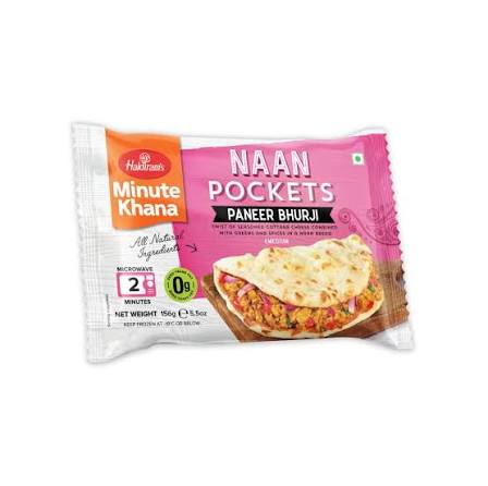 Haldiram's Minute Khana Naan Pockets Paneer Bhurji 5.5 oz