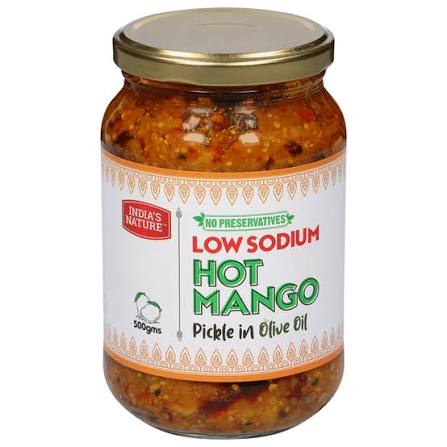 India Nature Hot Mango Pickle : 500 g