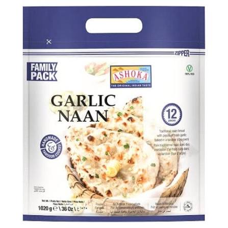 Ashoka Garlic Naan, 12 pk