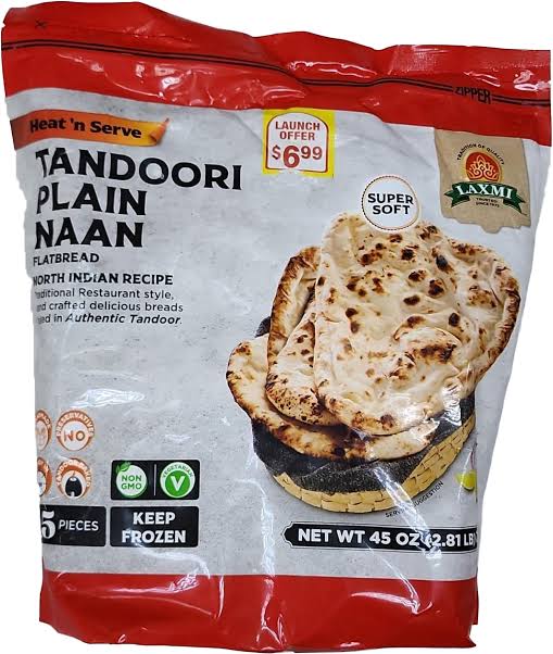 Laxmi Tandoori Plain Naan 45 oz