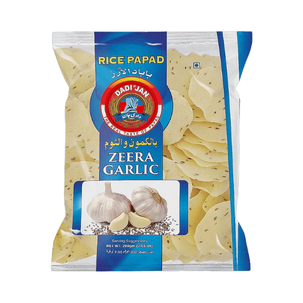 Dadi Jan Rice Papad Zeera Garlic 200 gms