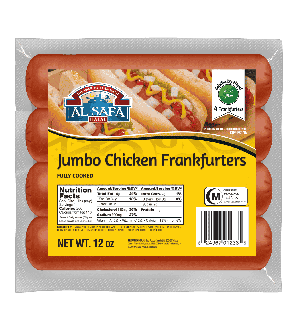 Al Safa Beef Jumbo Frankfuters Alsafa 12 oz