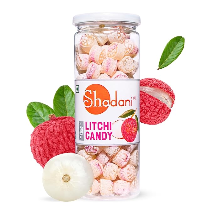 Shadani Litchi Candy - 230g (Litchi Flavour) | Fruit Candy for Kids and Adults | Exotic Lychee Flavored Sugar-Boiled Hard Candies | Nostalgic Indian Treat
