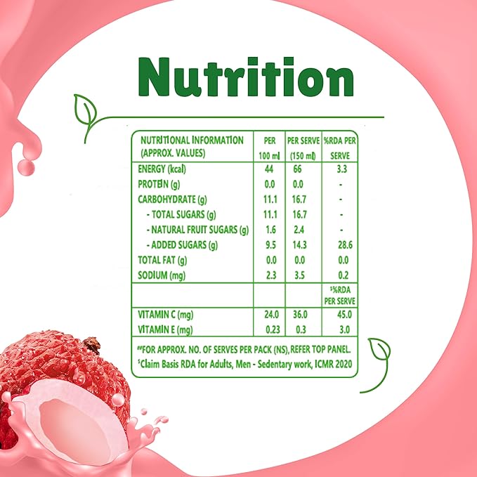 B Natural Litchi : 1 Ltr